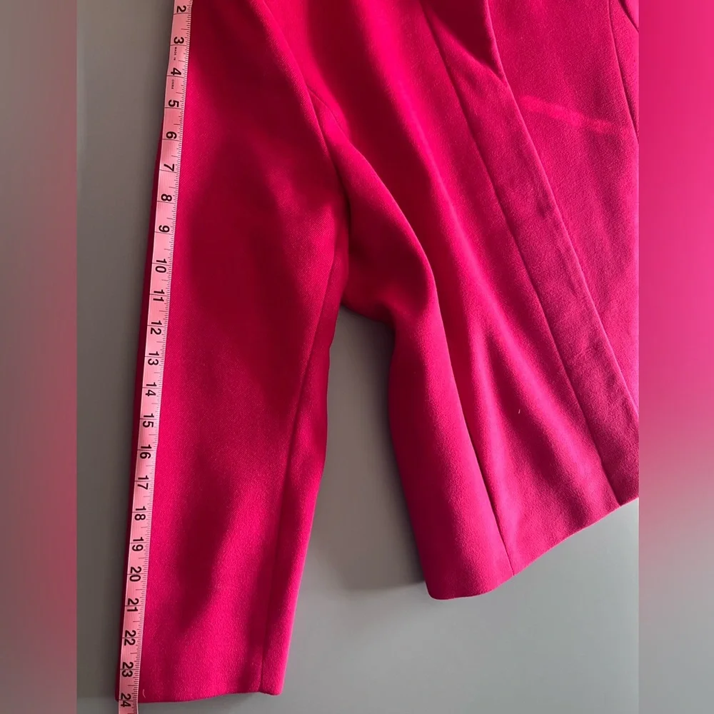 LANDS' END Fuchsia womens Hidden Button Coat Jacket Size 14P - Picture 10 of 11